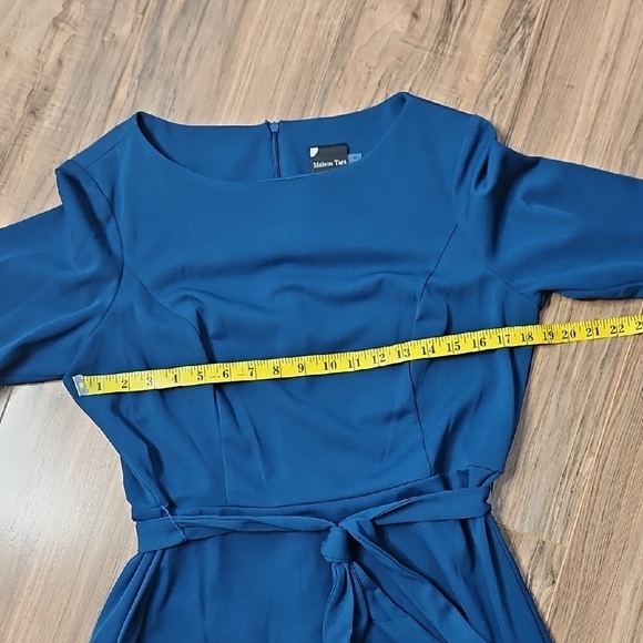 Maison Tara Women’s Sapphire Blue Ruffle Dress 16 - Picture 6 of 10